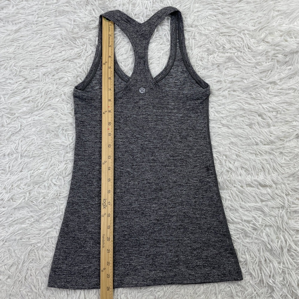 Lululemon Shirt Womens Extra Small Heathered Gray Cool Racerback Tank Top XS - Picture 6 of 7